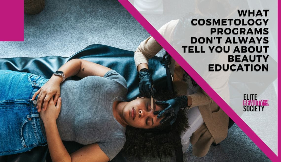 A MUA works through an added course in her beauty education program–eyebrow shaping.