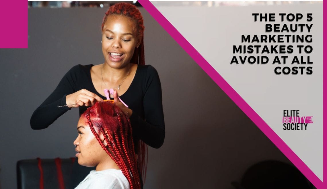 A beauty pro braids her client's hair while remember the top 5 beauty mistakes to avoid when braiding.