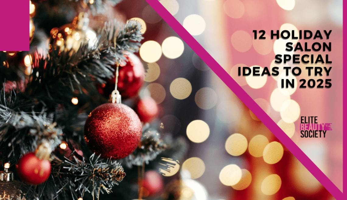 Cosmetologists and beauty pros take a look at the christmas trees at a salon that's focusing on holiday salon specials ideas.