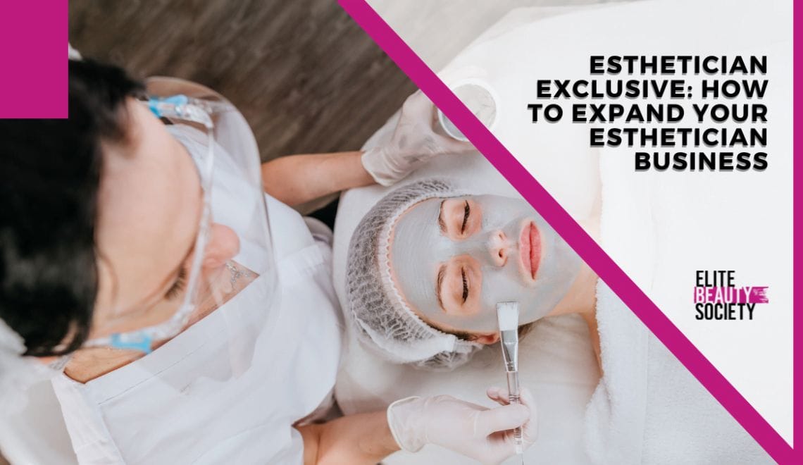 A esthetician applies a face mask to her client's face.