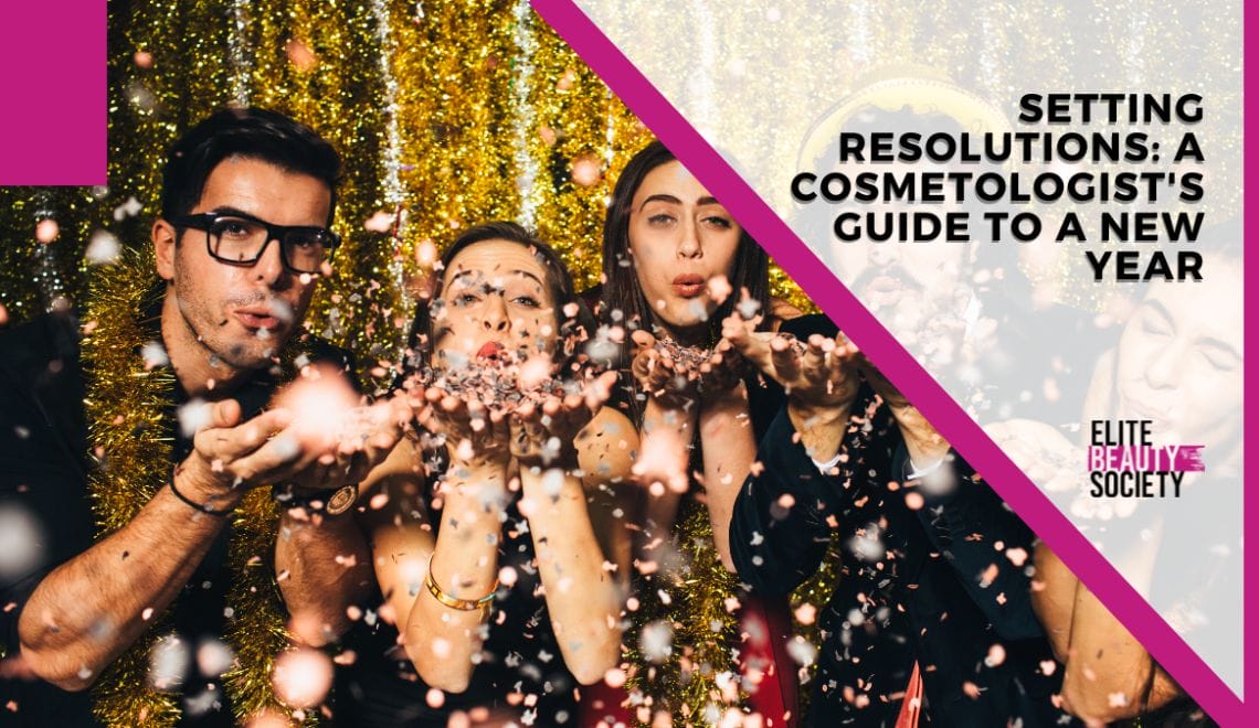 A group of beauty pros ring in the new year with confetti after promising to commit to setting resolutions this eyar.