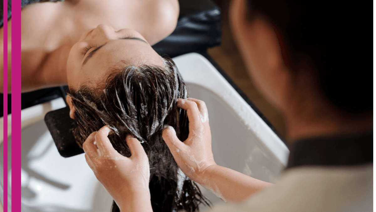 A client gets her hair toned by her stylist, her new favorite hairstylist add on services.