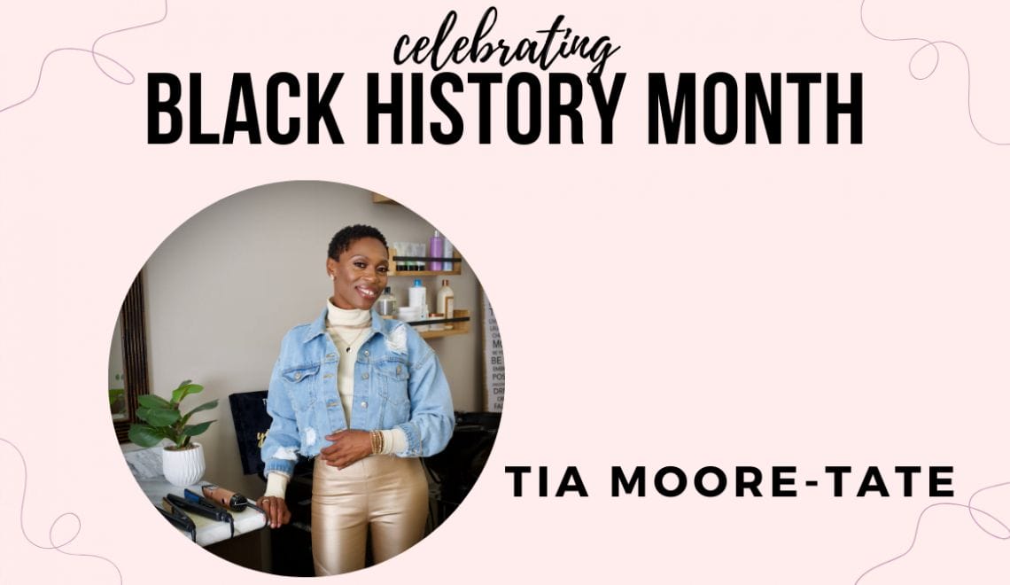 Tia Moore-Tate poses for her Black History Month interview for Elite Beauty Society.