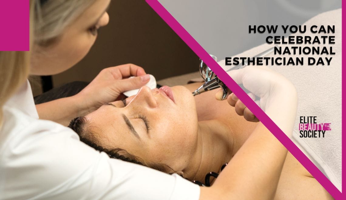 A client sits back and relaxes on national esthetician day with her beauty pro.