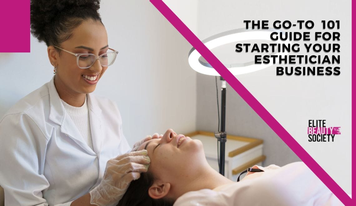 An esthetician practices a facial on her client while learning how to start her esthetician business.