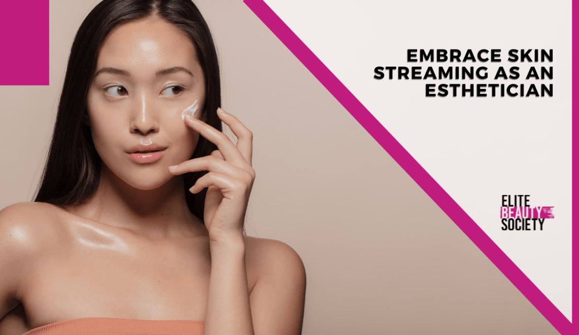 A cosmetologist applies her go-to moisturizer, a part of her skin streaming routine.