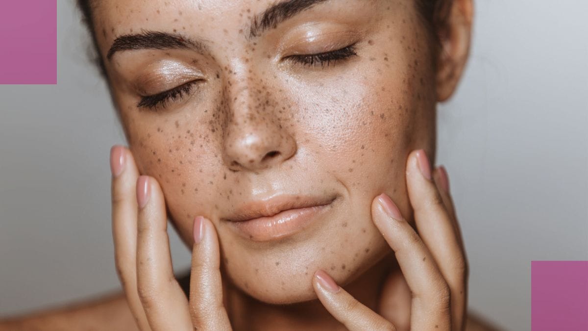 A client shows off the skincare treatment from her esthetician that gave her "glass skin"