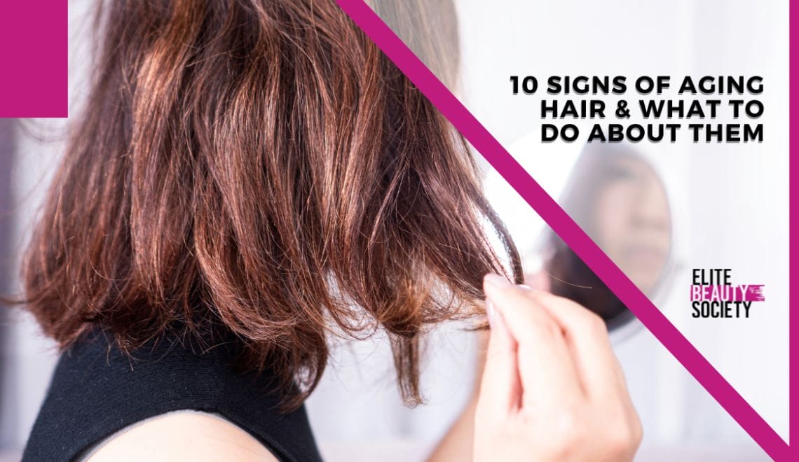 A client shows off her aging hair to her beauty professional at her latest appointment.