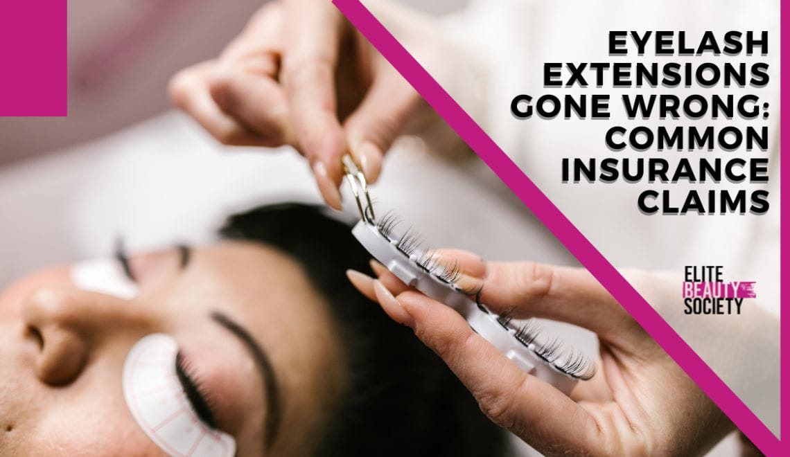 A cosmetologist works on her client's eyelash extensions carefully.
