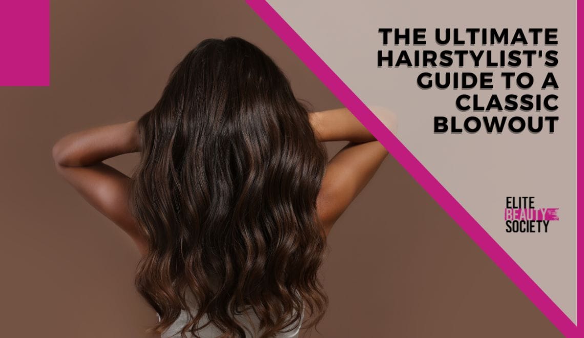 A client shows off her classic blowout hairstyle.