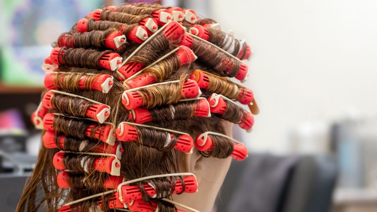A client gets a perm done – but with a modern twist.