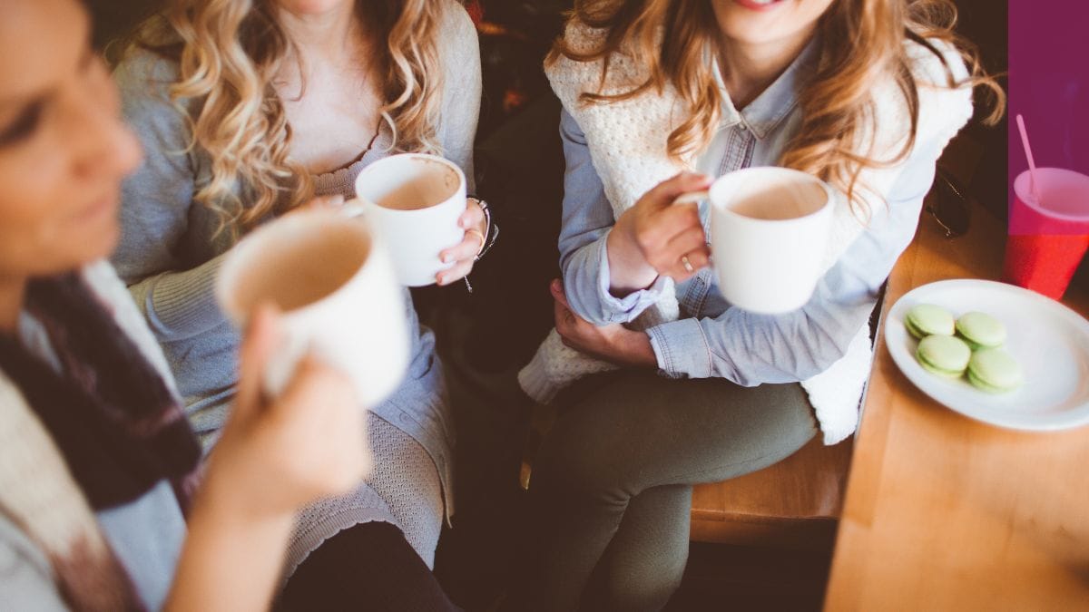 A group of beauty pros get coffee together to bond after our Business Tips for Cosmetologists blog.