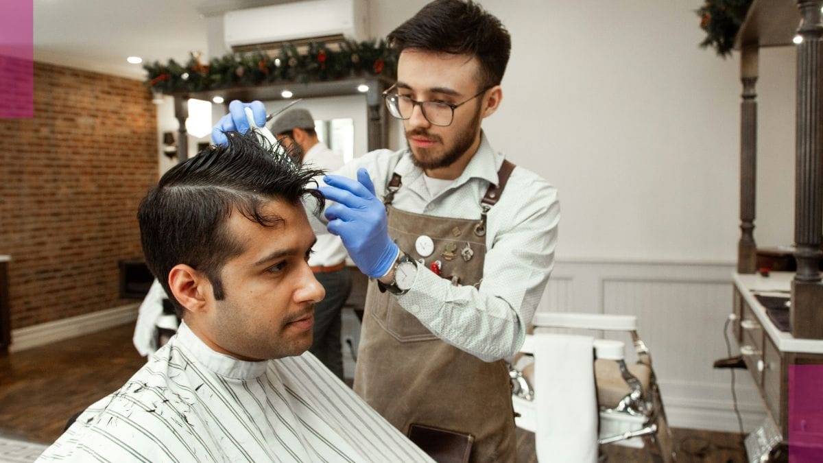 barber-liability-insurance A client gets his hair cut by his trustworthy barber with barber liability insurance.
