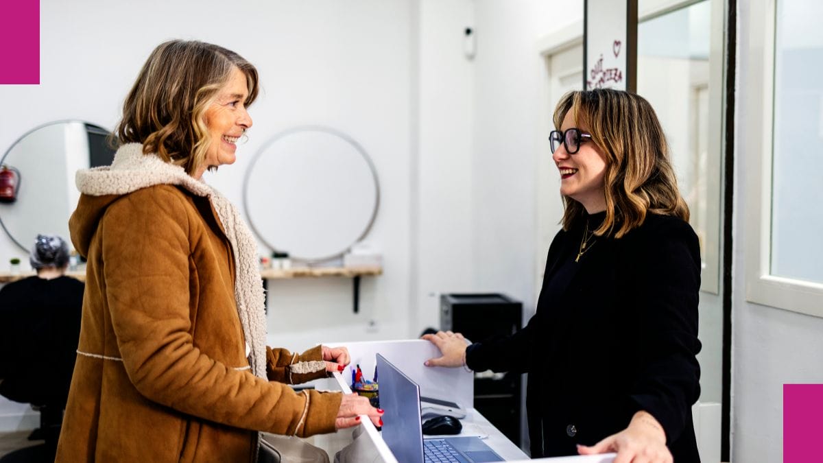 New customer visits her local salon after the salon owner tries marketing efforts to attract new clients