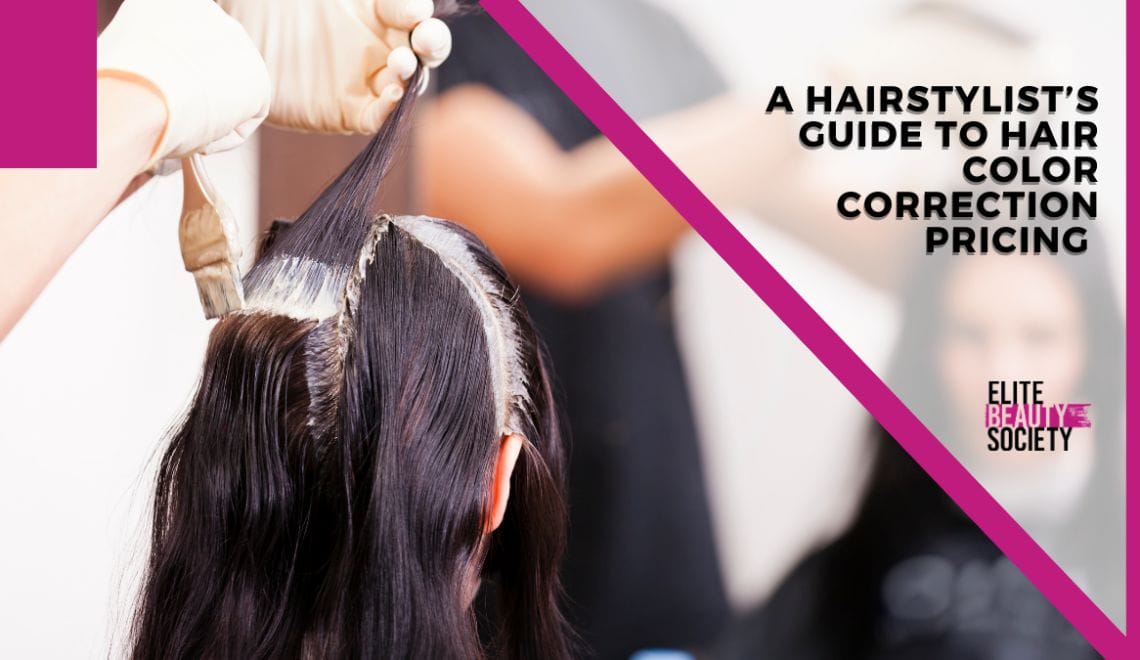 A client gets her hair done by her expert, who talks about hair color correction pricing.