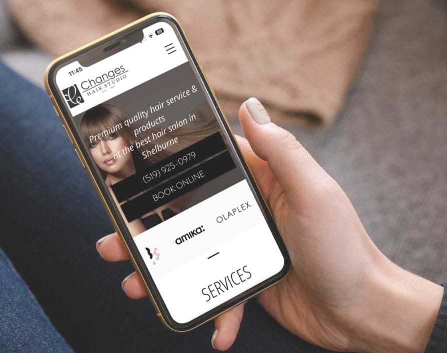 beauty salon mobile website