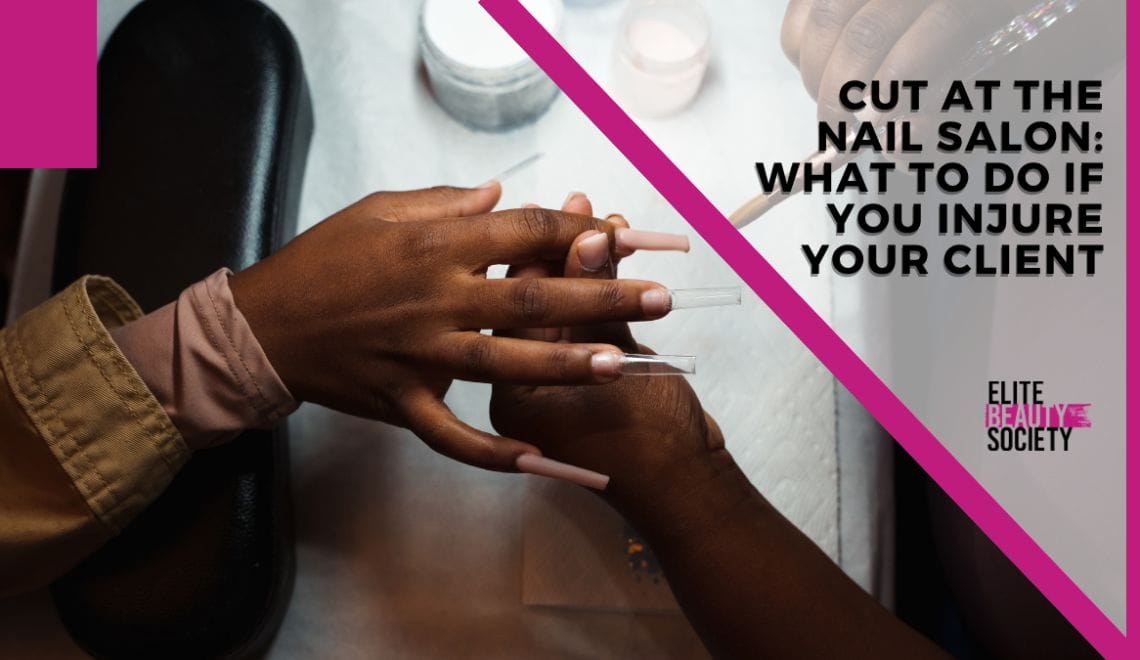 A client shows off her nails after getting cut at the nail salon.