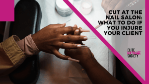A client shows off her nails after getting cut at the nail salon.